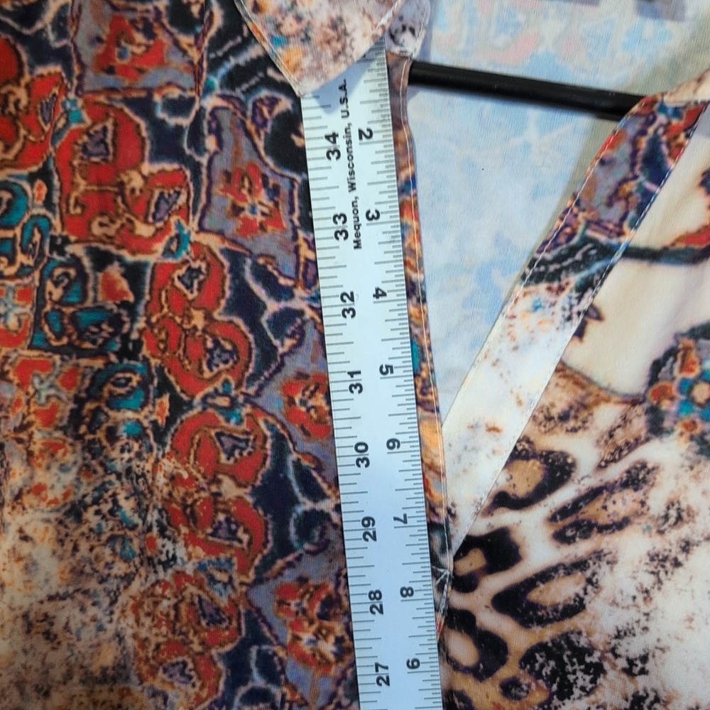 Chico Size 3 (16XL) Women's‎ 100% Polyester Casual Shirt Multicolored warm tones - Picture 9 of 10